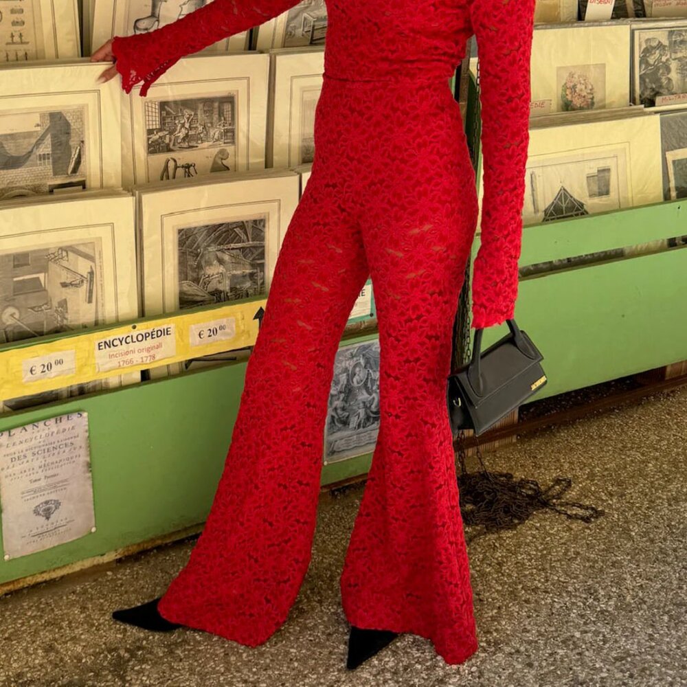 Show Me Your MuMu Bowie Bells Red Lace Pants